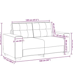 Loveseat bank 120 cm fluweel zwart
