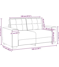 Loveseat bank 120 cm fluweel donkergrijs