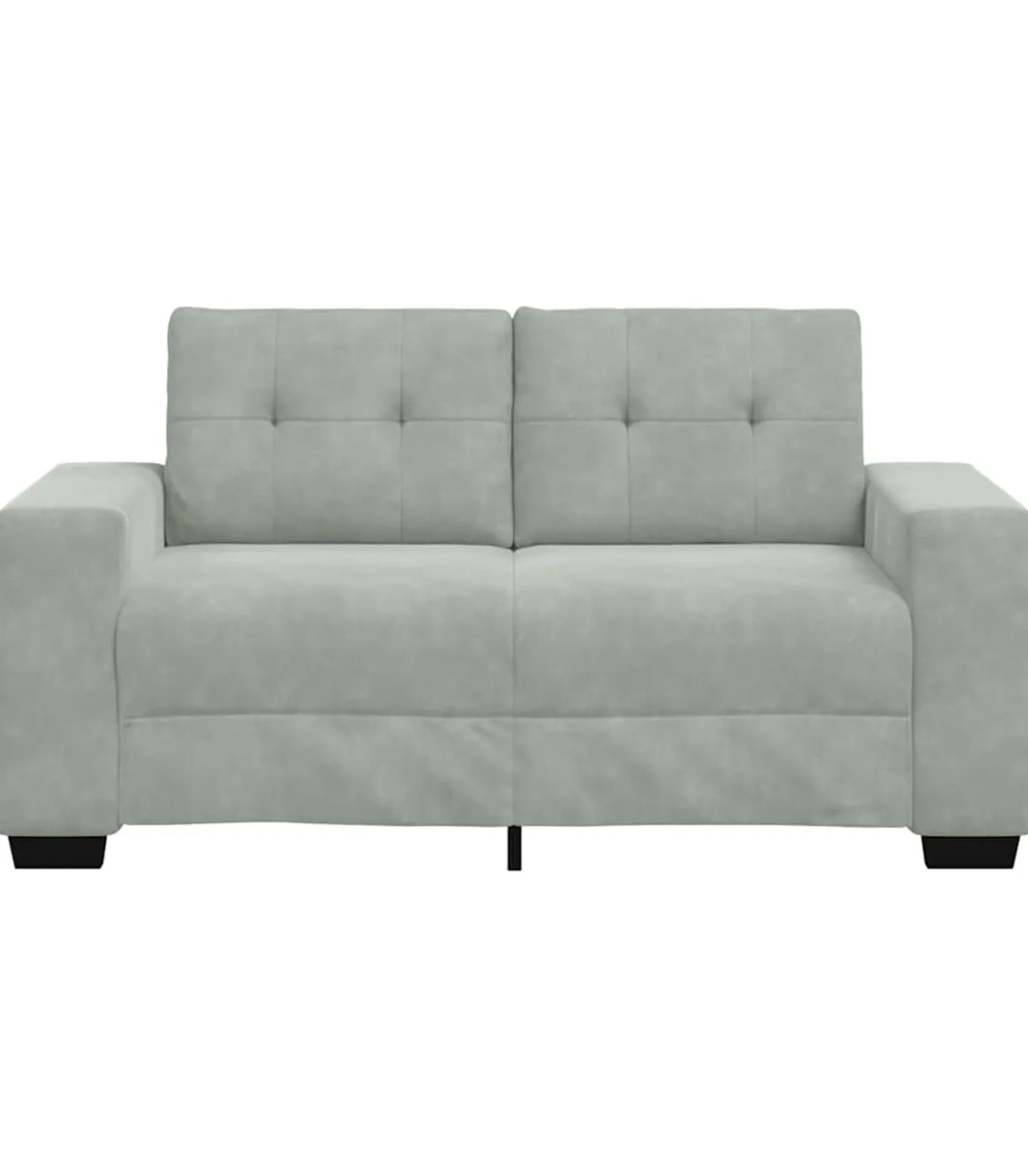 Loveseat bank 120 cm fluweel lichtgrijs