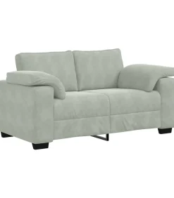 Loveseat bank 120 cm fluweel lichtgrijs