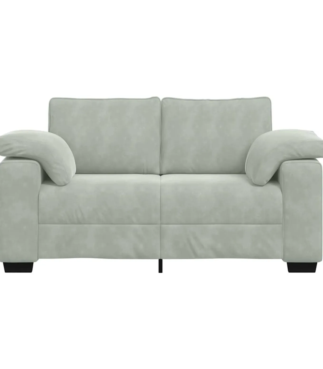 Loveseat bank 120 cm fluweel lichtgrijs