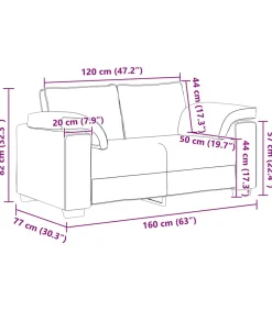 Loveseat bank 120 cm fluweel donkergrijs