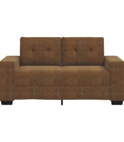 Loveseat met kussen Bruin Kunstleer