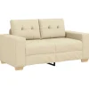 Loveseat met kussen Crème Stof