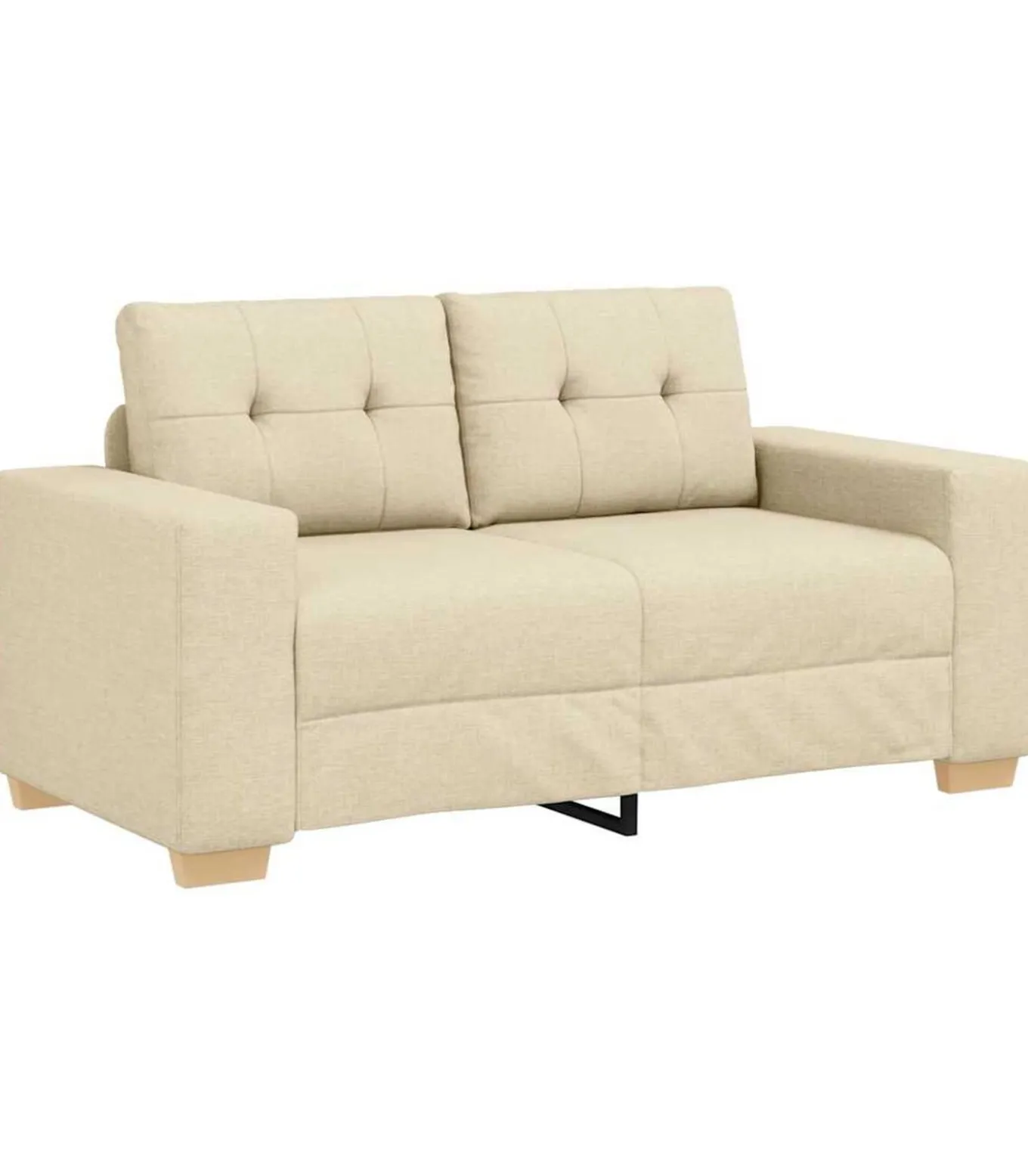 Loveseat met kussen Crème Stof