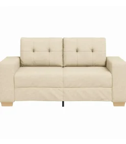 Loveseat met kussen Crème Stof