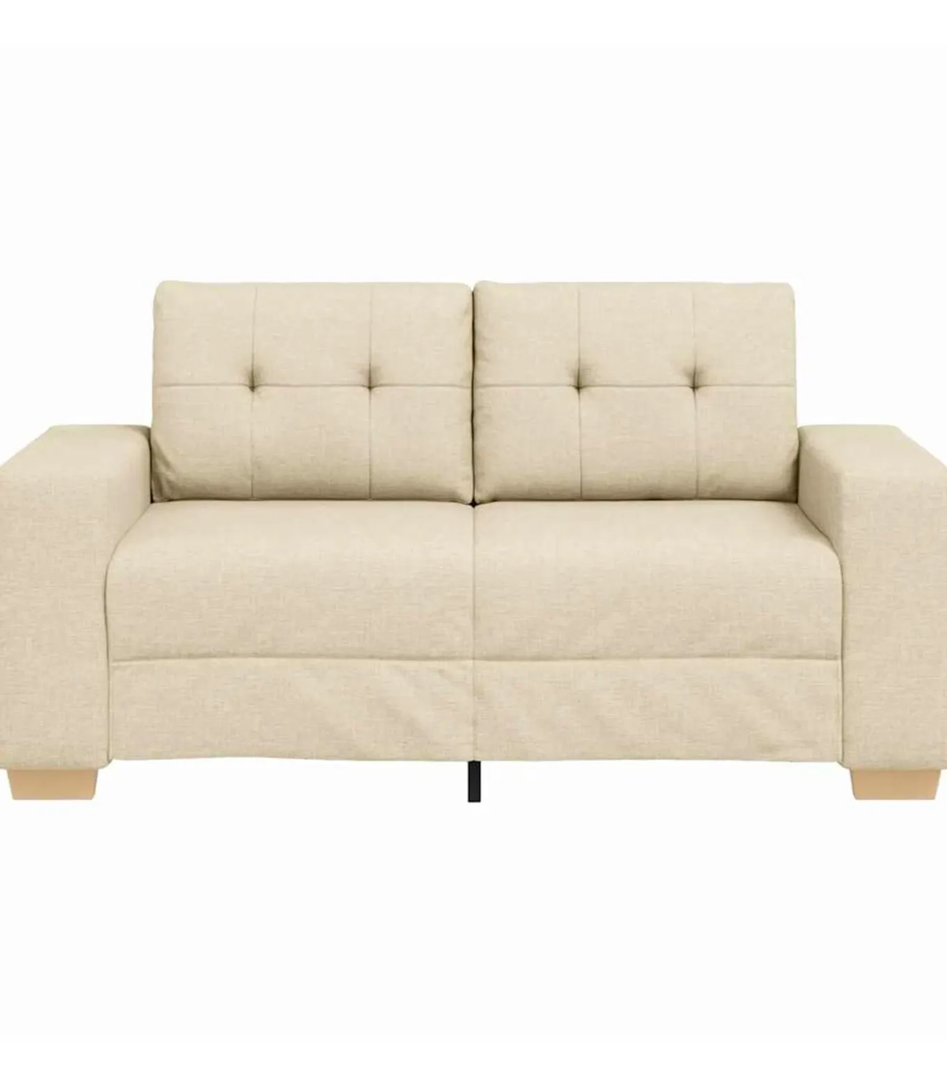 Loveseat met kussen Crème Stof