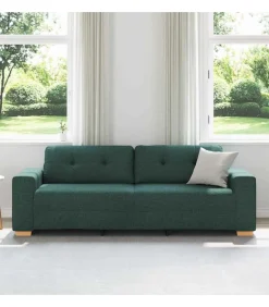 Loveseat met kussen Donkergroen Stof