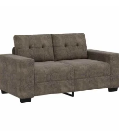 Loveseat met kussen Donkergrijs Kunstleer