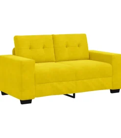 Loveseat met kussen Geel Fluweel