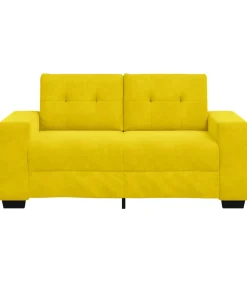 Loveseat met kussen Geel Fluweel