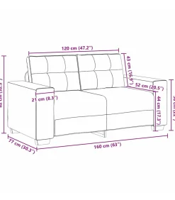 Loveseat met kussen Geel Fluweel