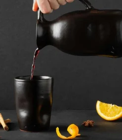 Luxe - Aardewerk - Karaf - Keramiek - Handgemaakt - Anti-drup - Zwart