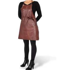 Luxe - Volnerf leer - Barbecue - Keuken - Schort - 5 zakken - Bruin