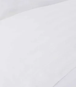 Luxe gestreept laken in wit katoensatijn 270x300 cm