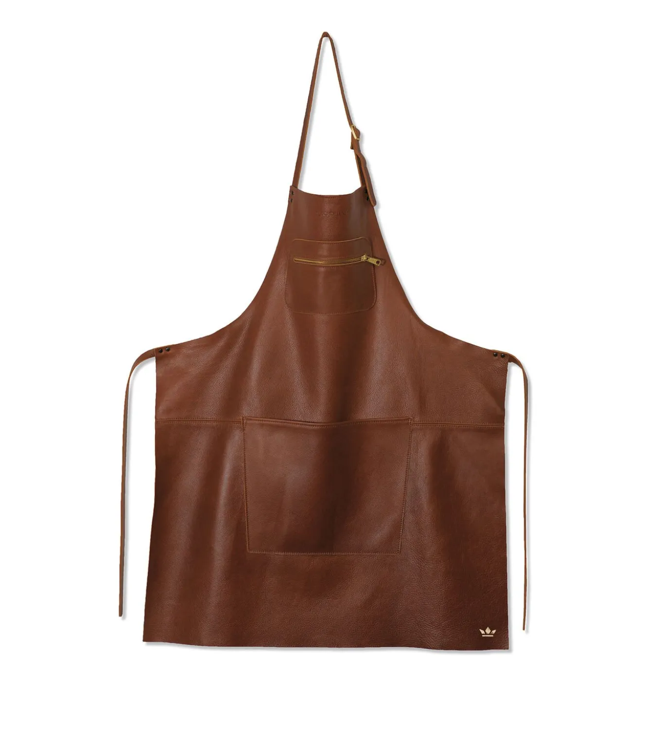 Luxe schort met rits Klassiek Bruin