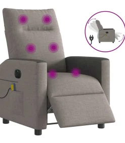 Massagestoel elektrisch verstelbaar stof taupe
