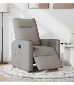 Massagestoel elektrisch verstelbaar stof taupe