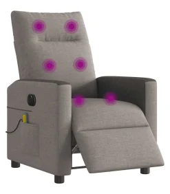 Massagestoel elektrisch verstelbaar stof taupe