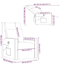 Massagestoel elektrisch verstelbaar stof taupe