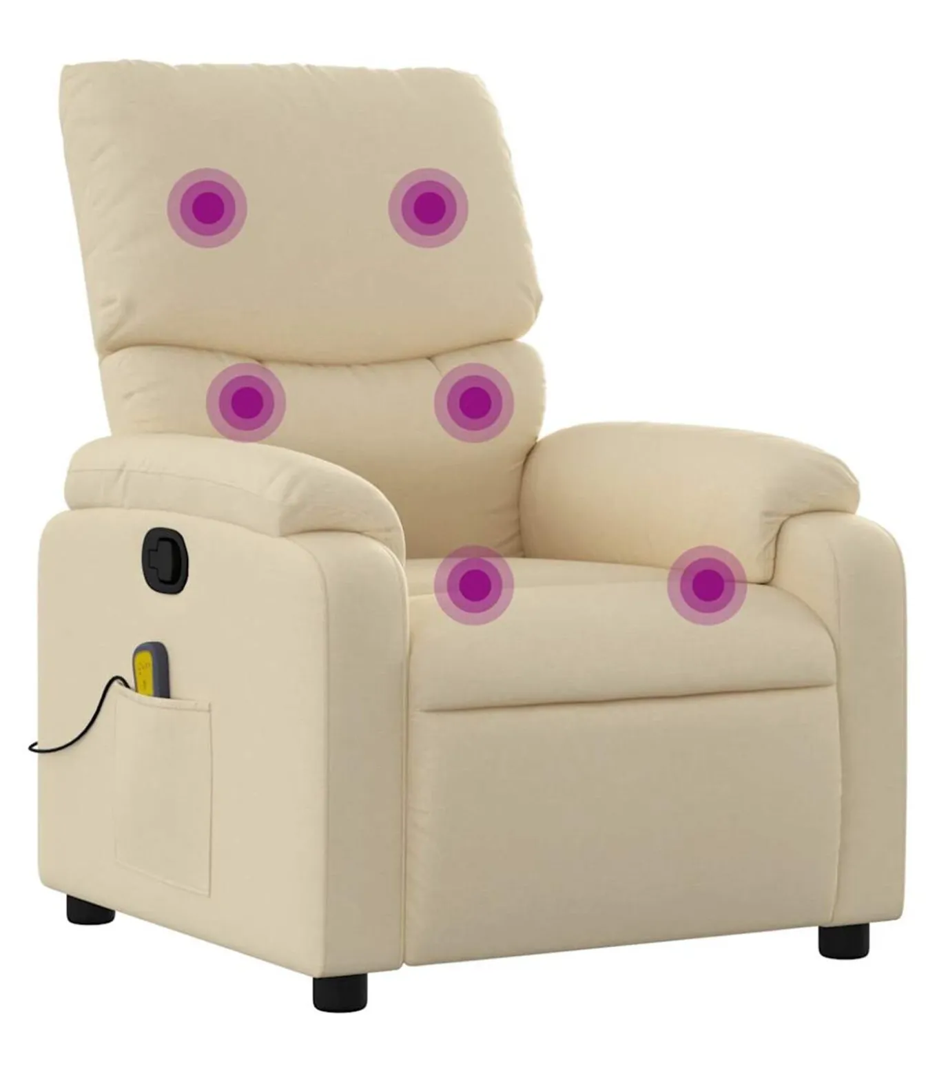 Massagestoel verstelbaar stof crèmekleurig