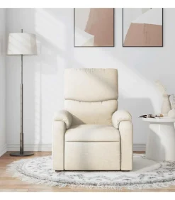 Massagestoel verstelbaar stof crèmekleurig