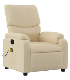 Massagestoel verstelbaar stof crèmekleurig