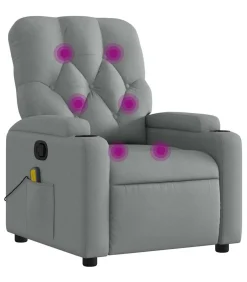 Massagestoel verstelbaar stof lichtgrijs