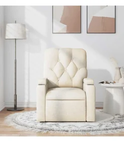 Massagestoel verstelbaar stof crèmekleurig