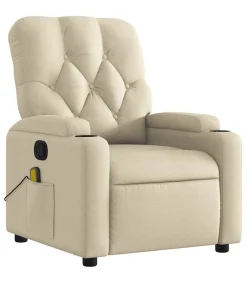 Massagestoel verstelbaar stof crèmekleurig