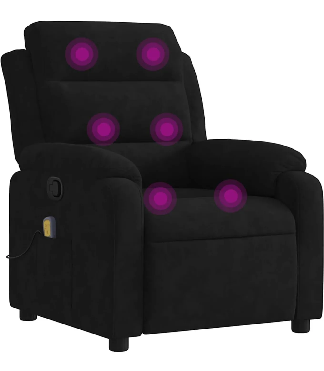 Massagestoel verstelbaar fluweel zwart