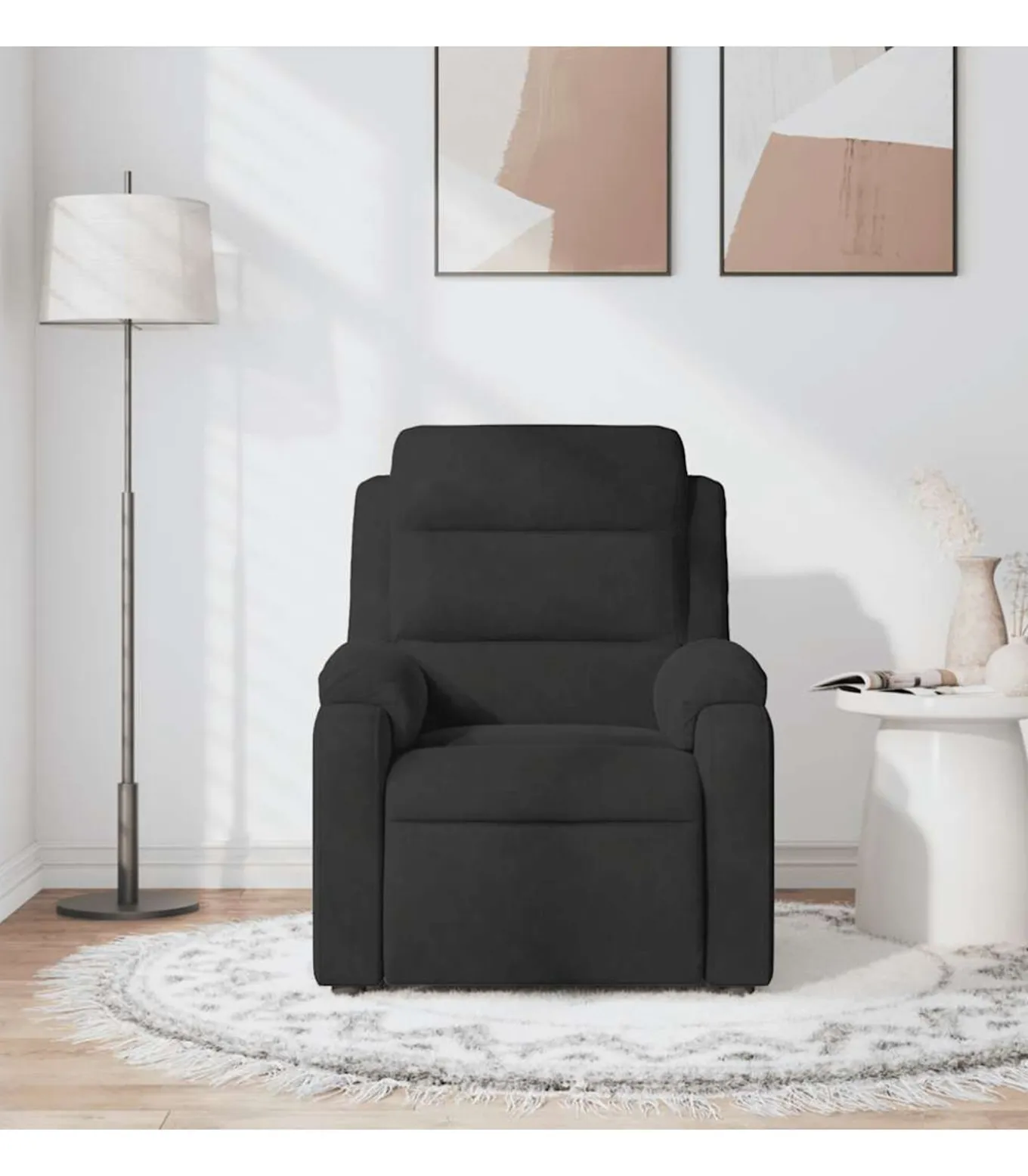 Massagestoel verstelbaar fluweel zwart