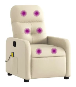 Massagestoel verstelbaar stof crèmekleurig