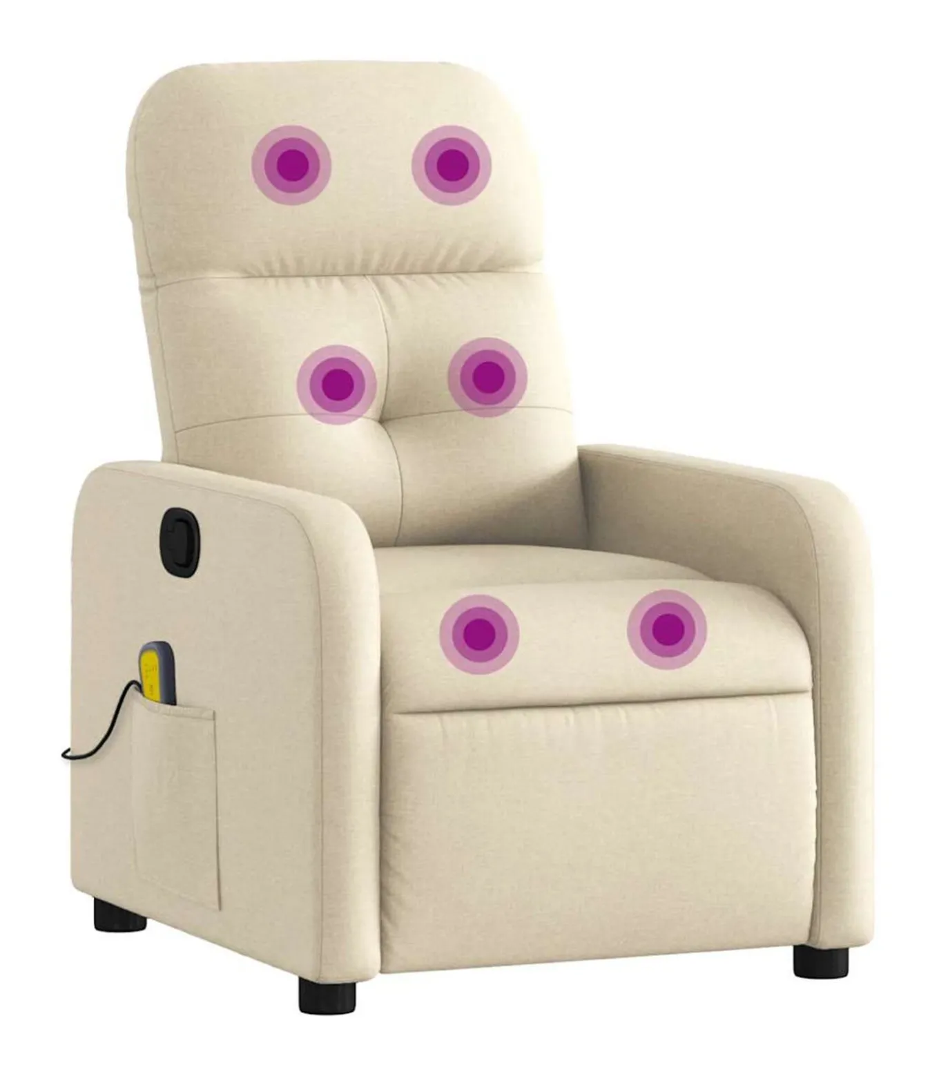 Massagestoel verstelbaar stof crèmekleurig