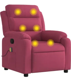 Massagestoel verstelbaar fluweel wijnrood