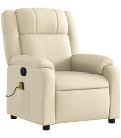 Massagestoel verstelbaar stof crèmekleurig