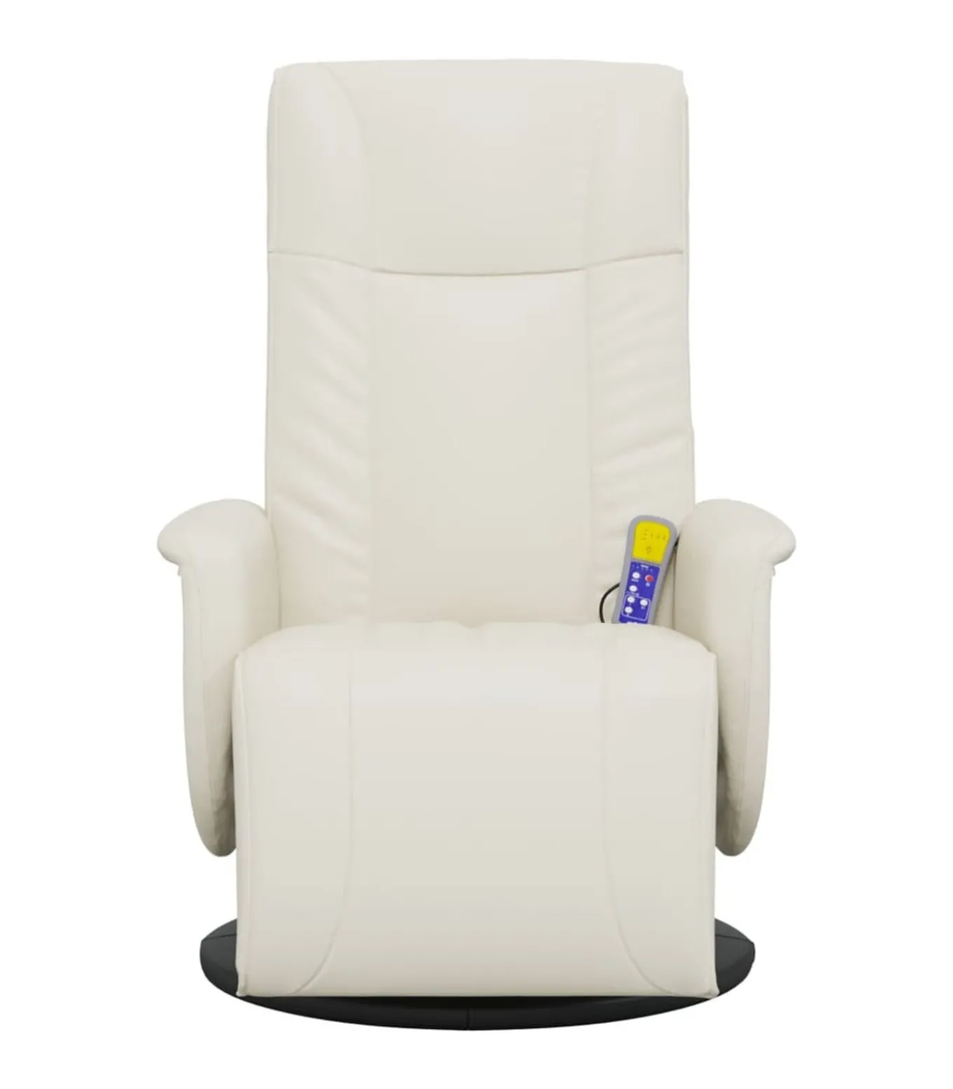 Massagestoel verstelbaar met voetensteun kunstleer crèmekleurig