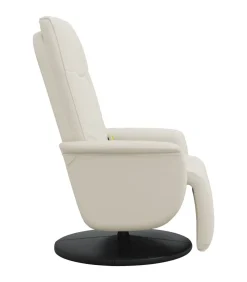 Massagestoel verstelbaar met voetensteun kunstleer crèmekleurig