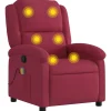 Massagestoel verstelbaar fluweel wijnrood