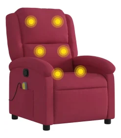 Massagestoel verstelbaar fluweel wijnrood