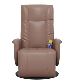 Massagestoel verstelbaar met voetensteun kunstleer bruin