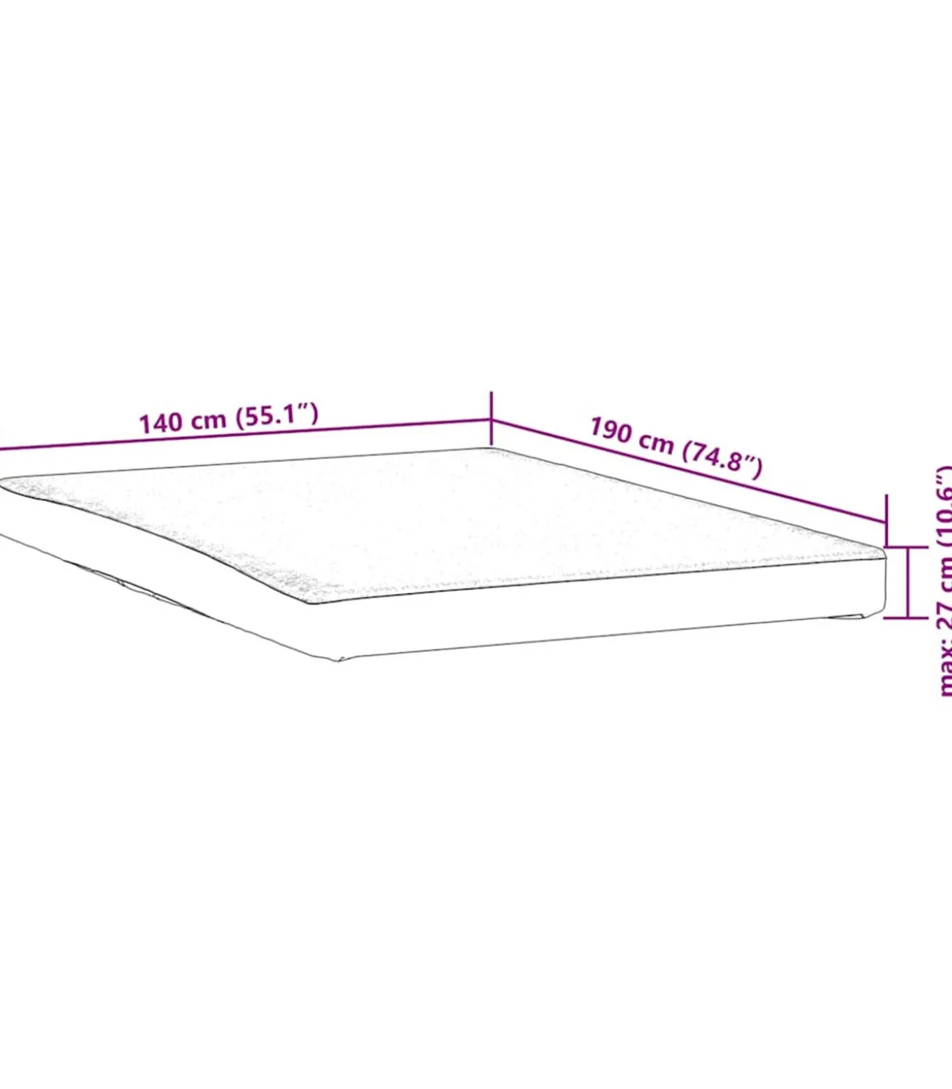 Matrasbeschermer waterdicht 140x190 cm wit