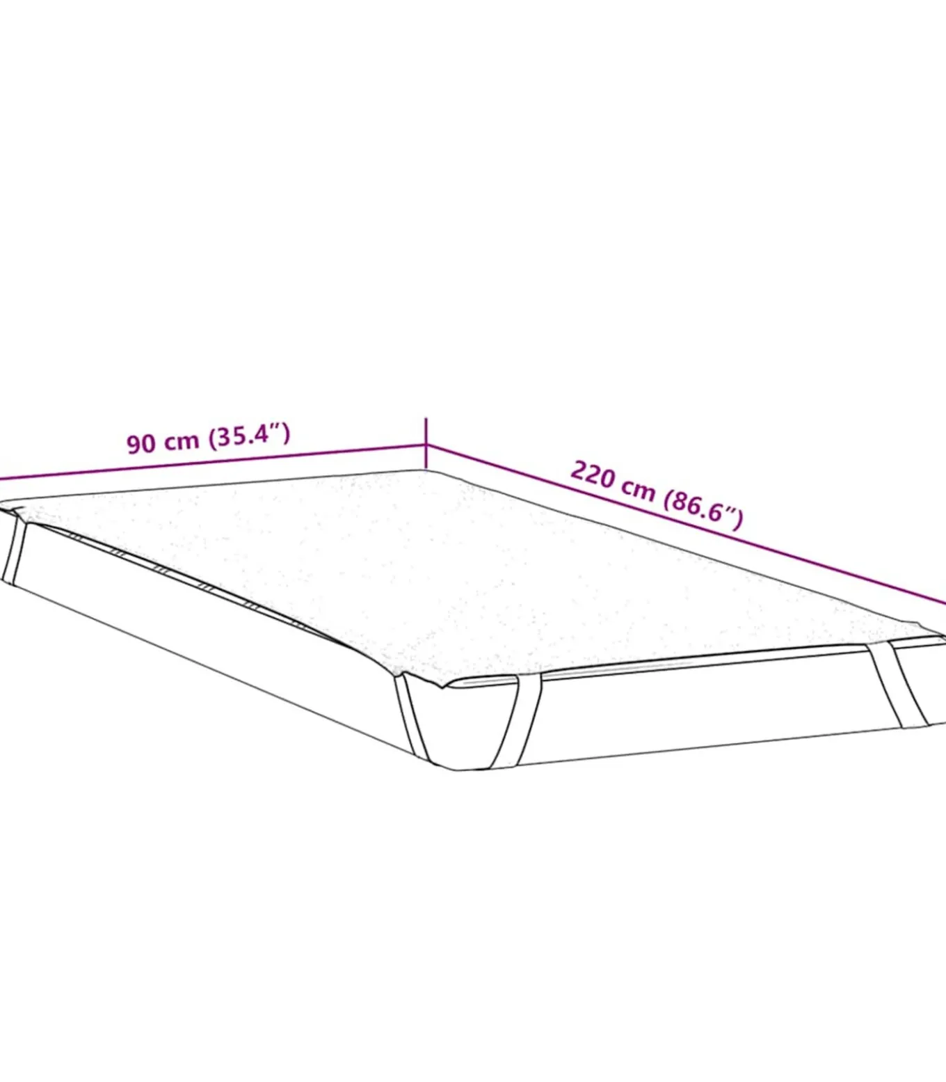 Matrasbeschermer waterdicht 90x220 cm wit