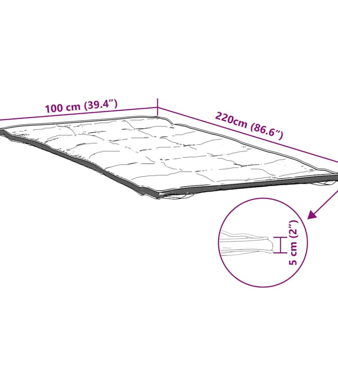 Matrasbeschermer 100x220 cm wit
