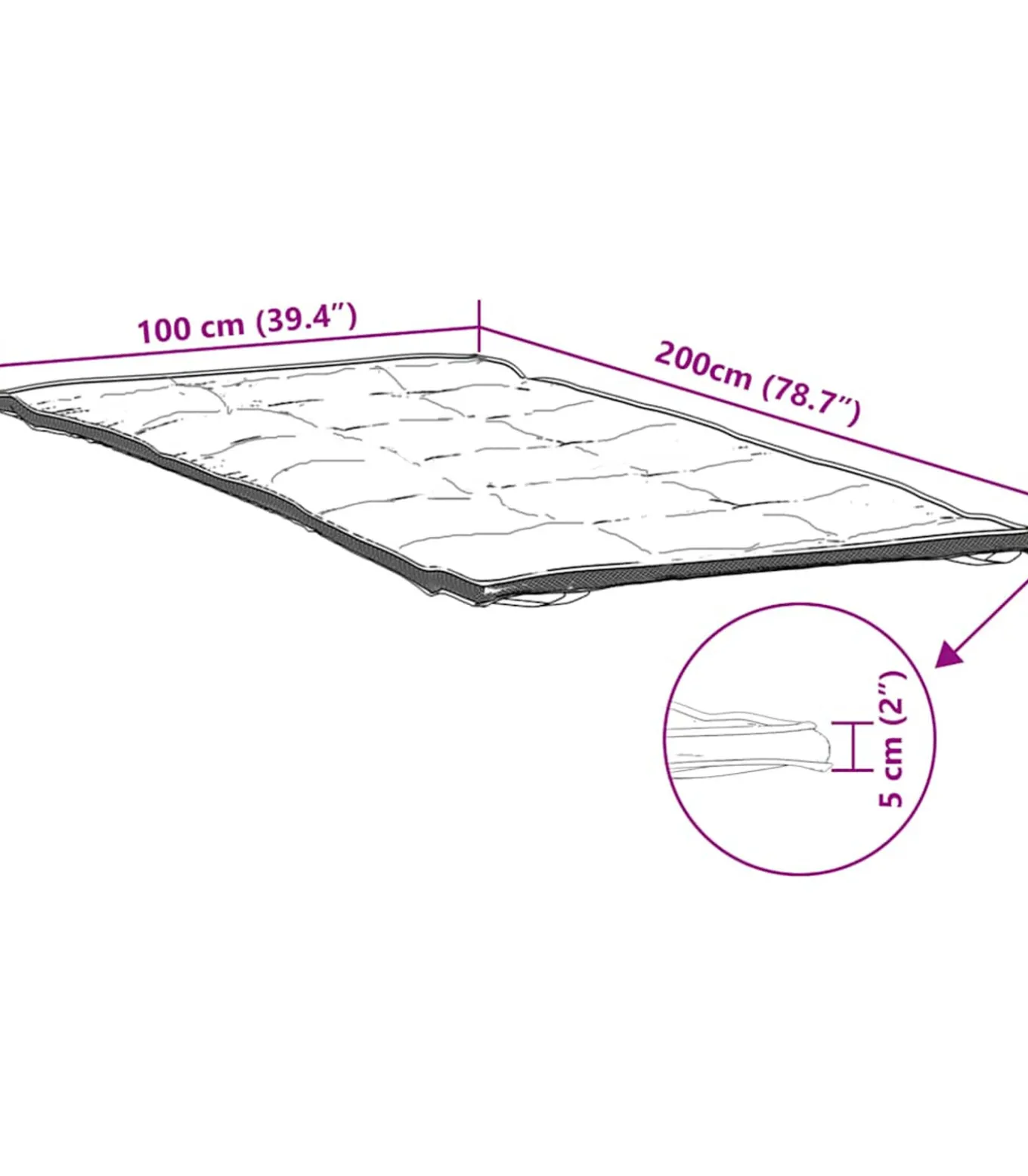 Matrasbeschermer 100x200 cm wit