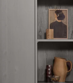 Merel opbergkast - Grenen - Warmgrijs - 100x200x44