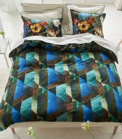 Minakari Cobalt - Kussensloop in katoen satijn met print