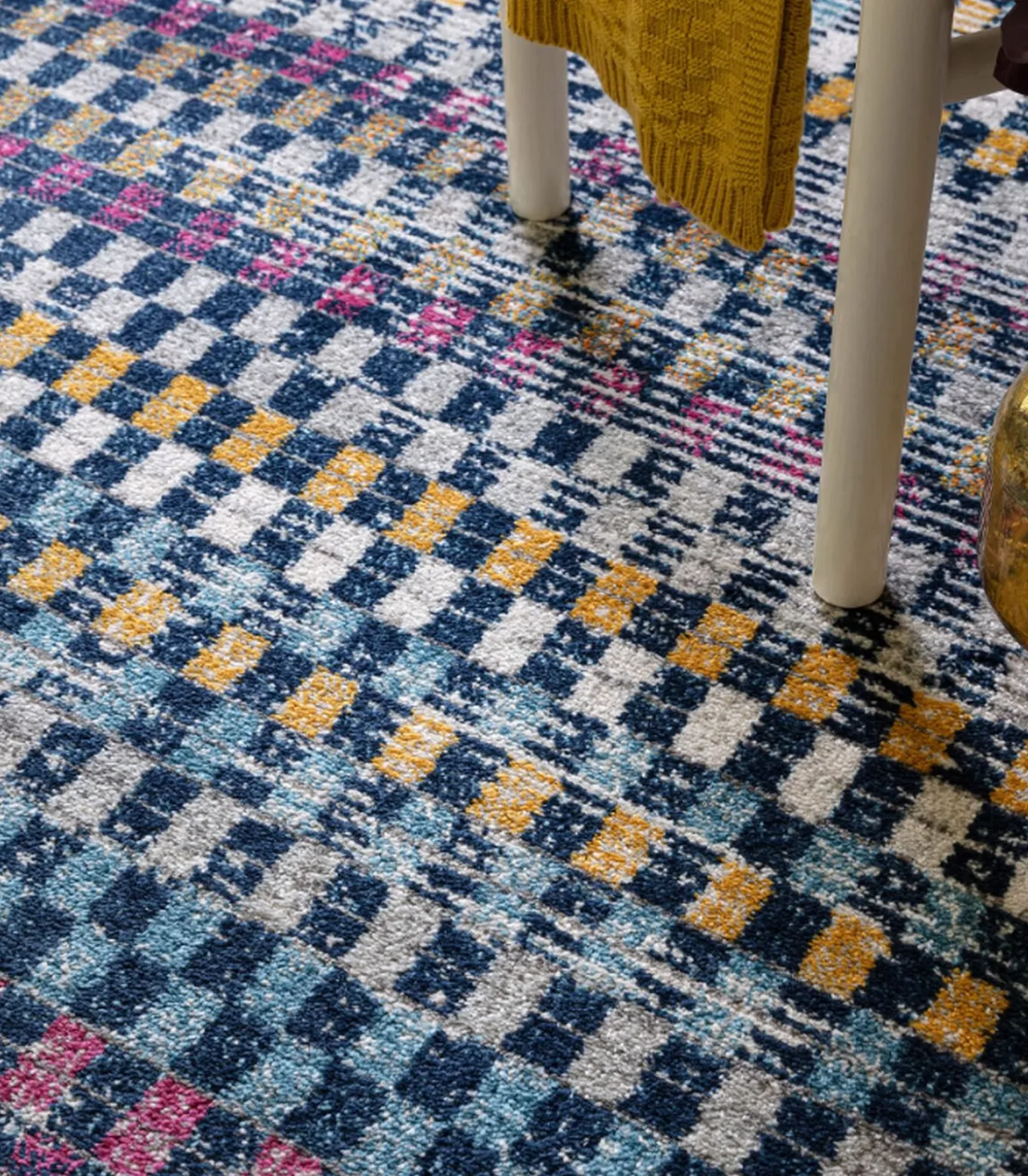 Modern platgeweven tapijt CHESS