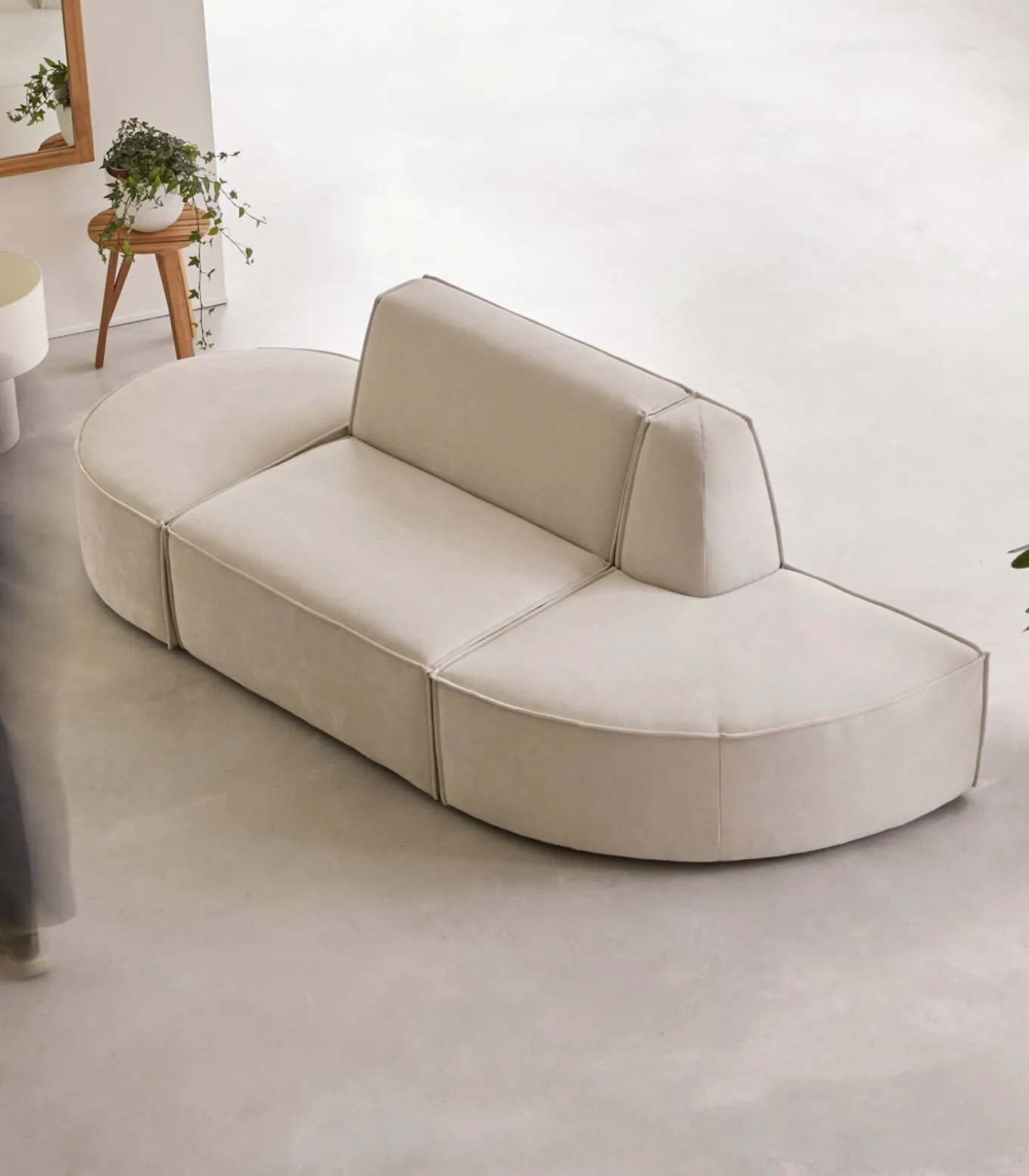 Modulaire Dario 2-zitsbank in beige stof