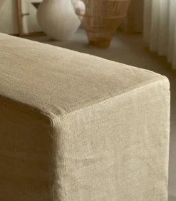 Modulaire fauteuil in natuurlijk linnen, 1-zit